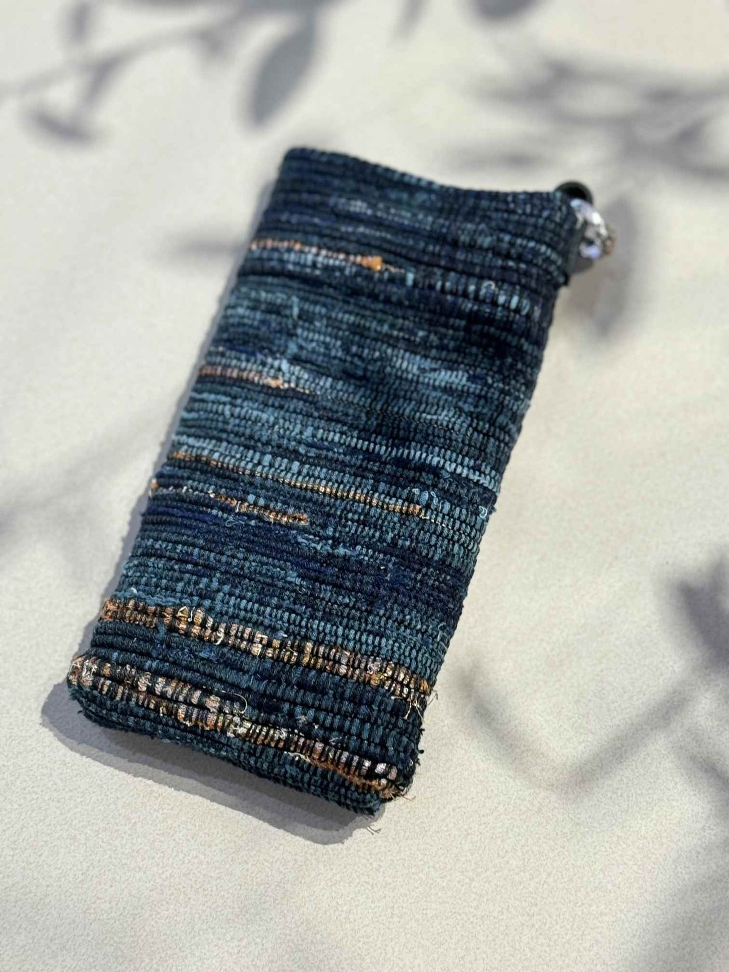 Introducing the "Smartphone Shoulder Bag - Dark Blue," upcycled using traditional Japanese techniques